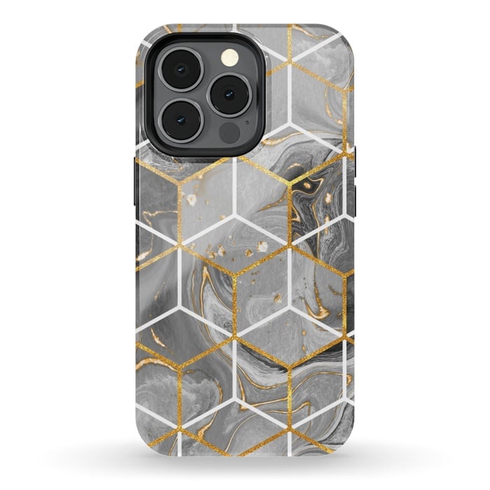 iPhone 13 pro StrongFit Marble Hexagon by ArtsCase