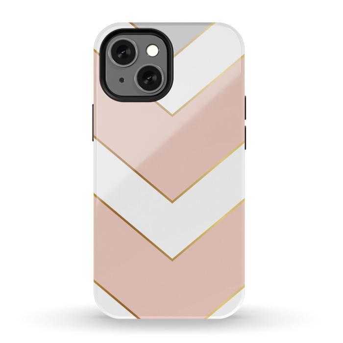 iPhone 13 mini StrongFit Marble with Geometric Design Golden I by ArtsCase