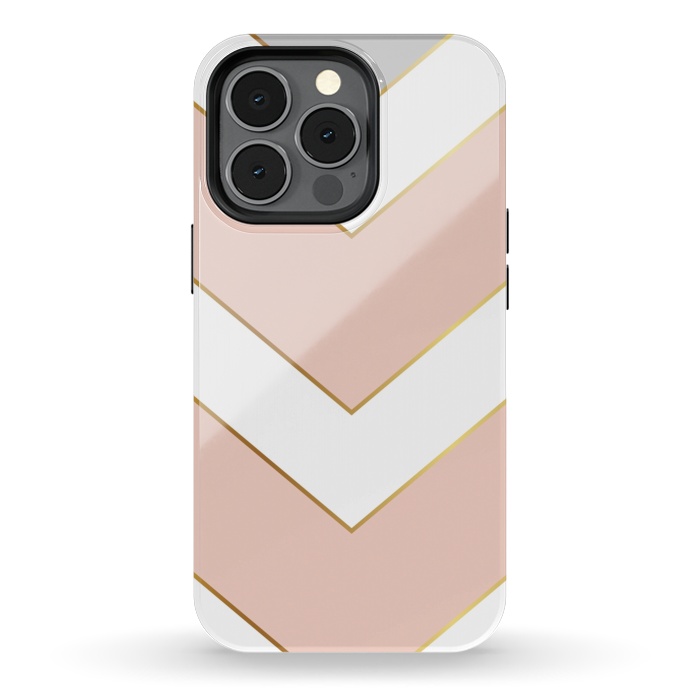 iPhone 13 pro StrongFit Marble with Geometric Design Golden I by ArtsCase