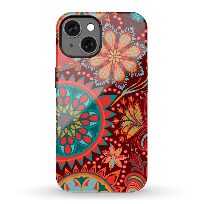 iPhone 13 StrongFit Paisley Vintage Floral Motif Ethnic Seamless Background by ArtsCase