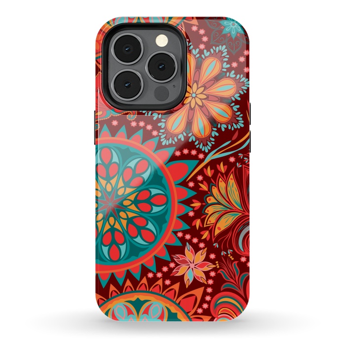 iPhone 13 pro StrongFit Paisley Vintage Floral Motif Ethnic Seamless Background by ArtsCase