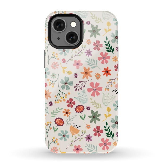 iPhone 13 mini StrongFit Pretty Flowers Pattern Design XIII by ArtsCase