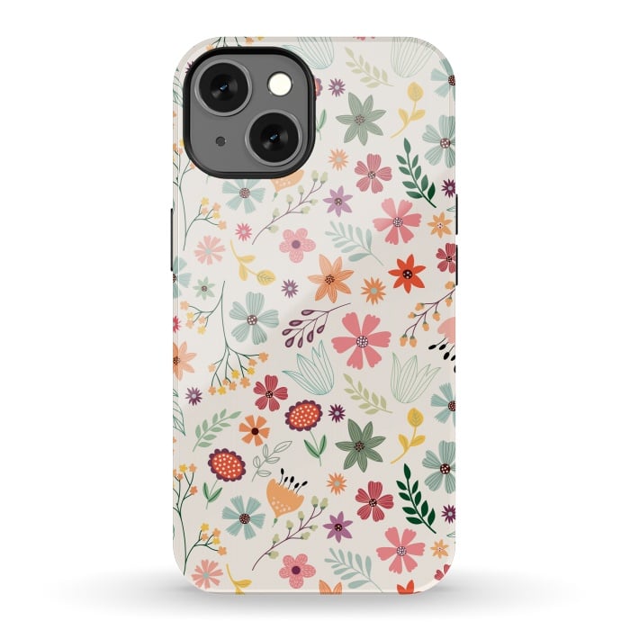 iPhone 13 StrongFit Pretty Flowers Pattern Design XIII by ArtsCase