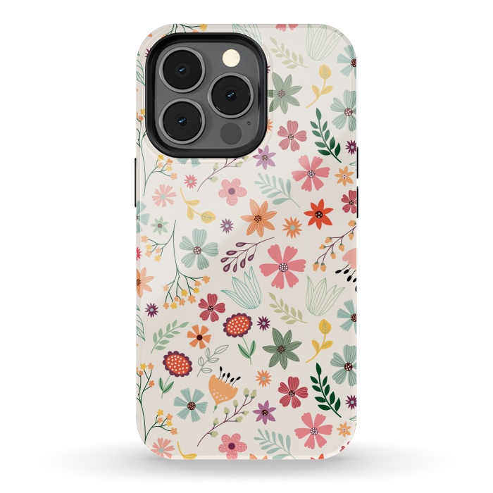 iPhone 13 pro StrongFit Pretty Flowers Pattern Design XIII by ArtsCase