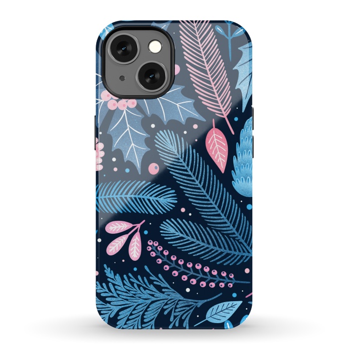 iPhone 13 StrongFit Seamless Christmas Pattern with Winter Plants. by ArtsCase