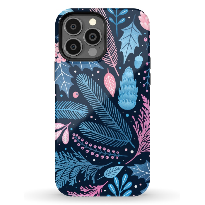 iPhone 13 Pro Max StrongFit Seamless Christmas Pattern with Winter Plants. by ArtsCase