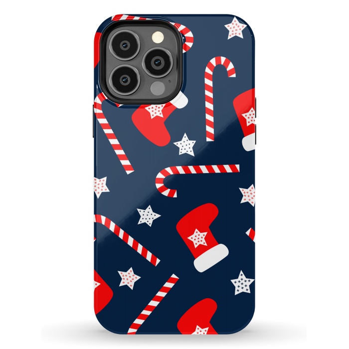 iPhone 13 Pro Max StrongFit Seamless Christmas Pattern with Xmas Socks by ArtsCase