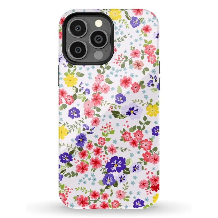 iPhone 13 Pro Max StrongFit Simple Cute Pattern in Small-Scale Flowers by ArtsCase