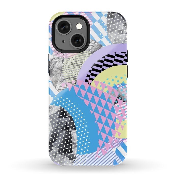 iPhone 13 mini StrongFit Multicoloured playful pop-art collage by Oana 