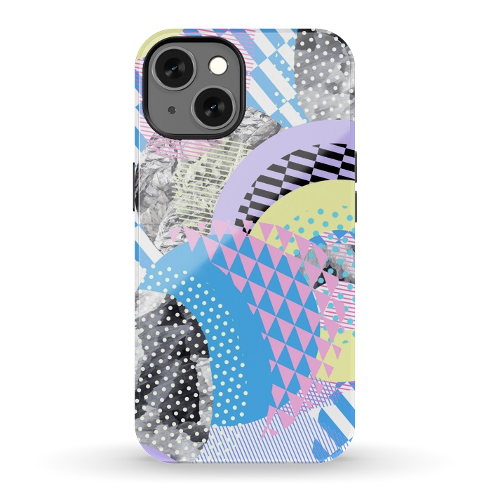 iPhone 13 StrongFit Multicoloured playful pop-art collage by Oana 