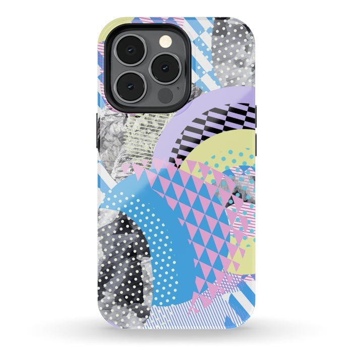 iPhone 13 pro StrongFit Multicoloured playful pop-art collage by Oana 