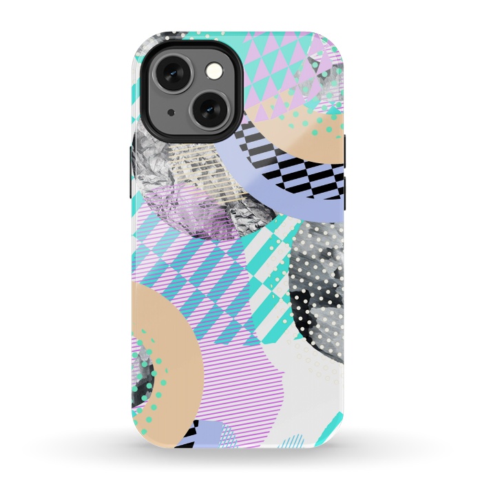 iPhone 13 mini StrongFit Colorful graphic pop-art collage by Oana 