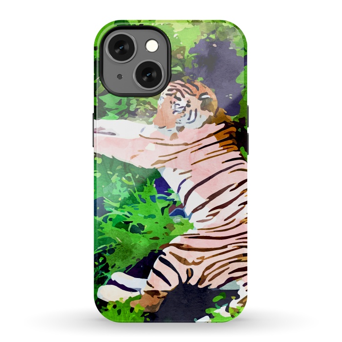 iPhone 13 StrongFit Blush Tiger by Uma Prabhakar Gokhale