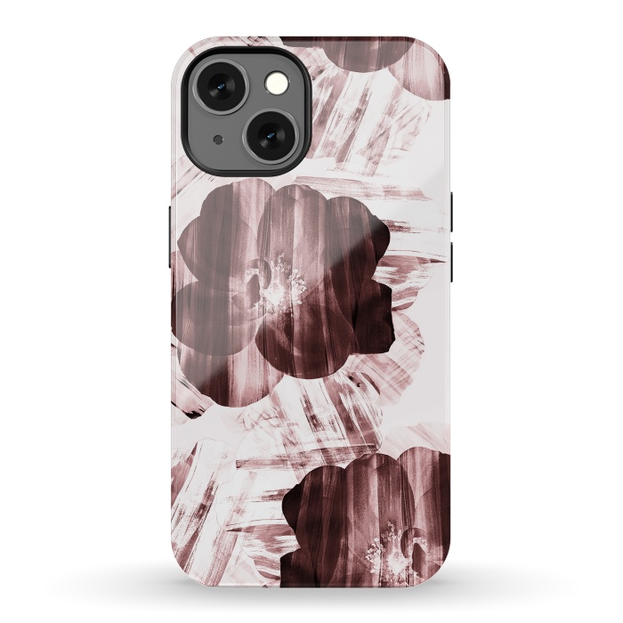 iPhone 13 StrongFit Brushed dark pink rose petals by Oana 