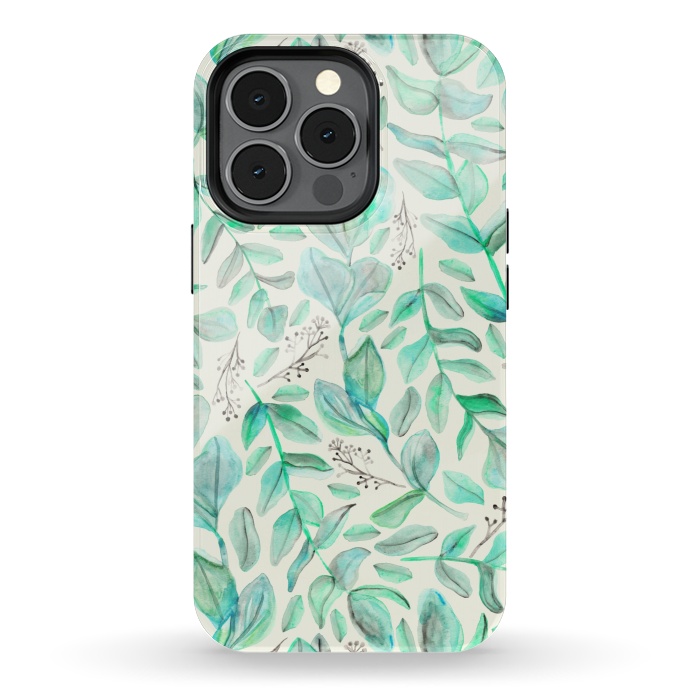 iPhone 13 pro StrongFit Eucalyptus Garden on Cream by Tangerine-Tane