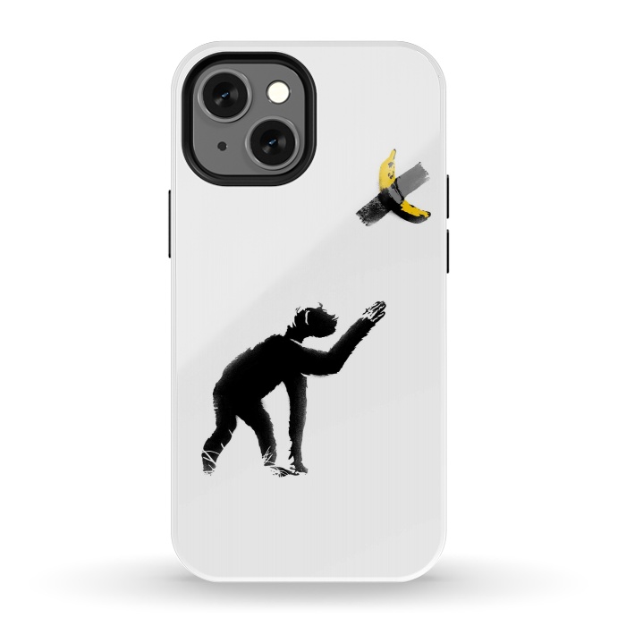 iPhone 13 mini StrongFit Chimpanzee and Banana Taped by Afif Quilimo