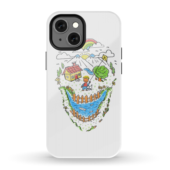 iPhone 13 mini StrongFit Skull Kid Draw 1 by Afif Quilimo