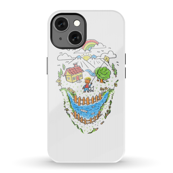 iPhone 13 StrongFit Skull Kid Draw 1 by Afif Quilimo