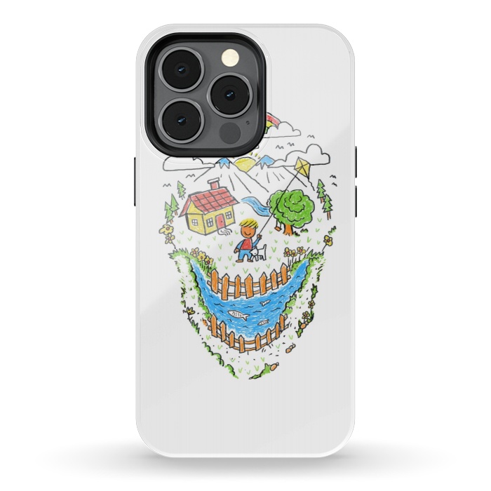 iPhone 13 pro StrongFit Skull Kid Draw 1 by Afif Quilimo