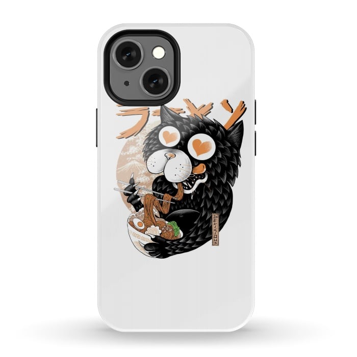 iPhone 13 mini StrongFit Cat Love Ramen by Afif Quilimo