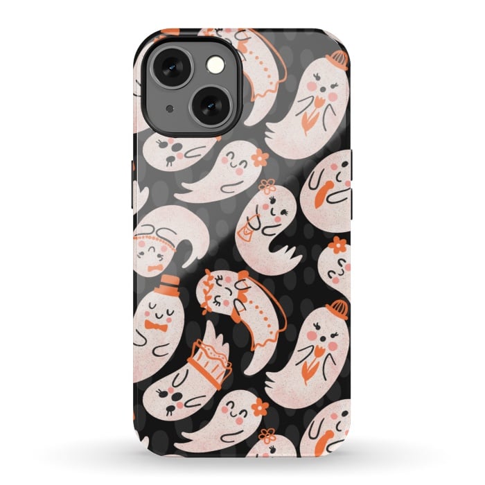 iPhone 13 StrongFit Cute Ghost Friends by Noonday Design