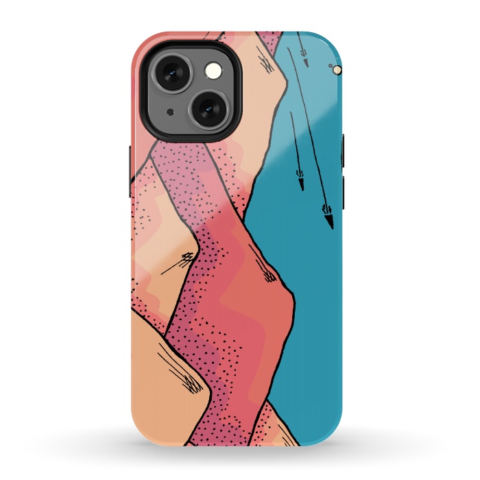 iPhone 13 mini StrongFit The pink and orange hills of Mars by Steve Wade (Swade)