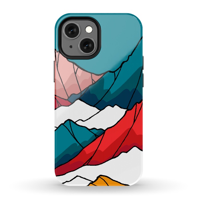 iPhone 13 mini StrongFit The coloured mountains by Steve Wade (Swade)
