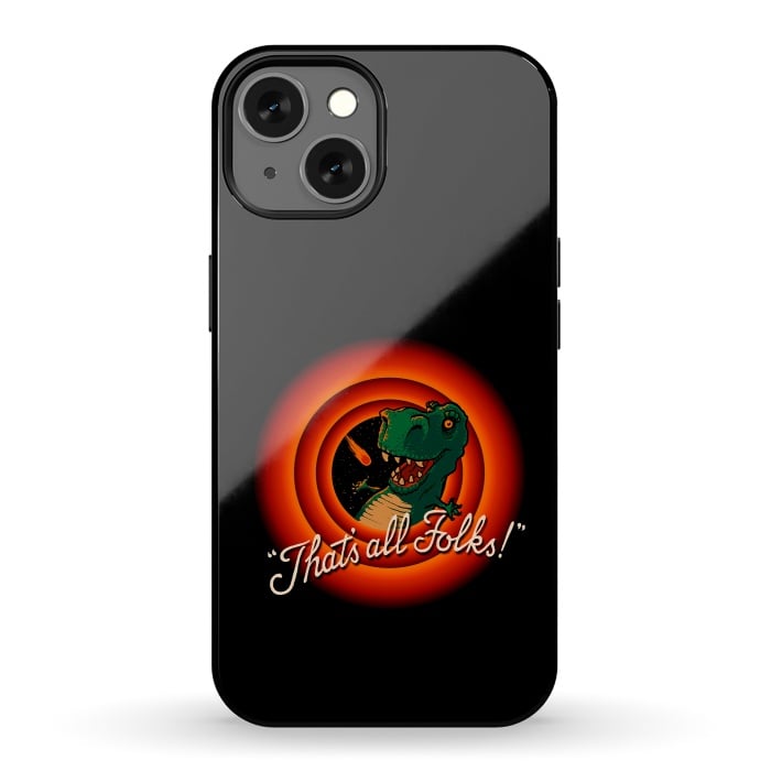 iPhone 13 StrongFit That's All Folks - T-Rex Dinosaur Extinction by Vó Maria