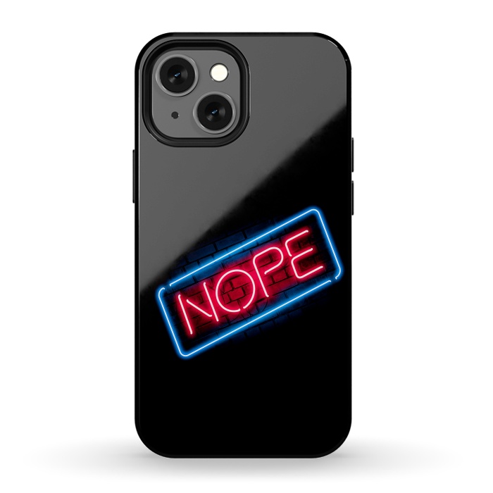 iPhone 13 mini StrongFit Nope - Neon Lights by Vó Maria