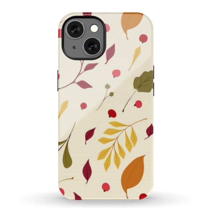 iPhone 13 StrongFit subtle autumn leaves pattern by MALLIKA