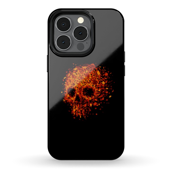 iPhone 13 pro StrongFit Autumn Skull - Fall Leaves by Vó Maria