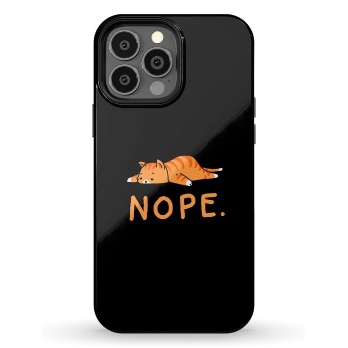 iPhone 13 Pro Max StrongFit Nope Lazy Cat Caramel  by Vó Maria