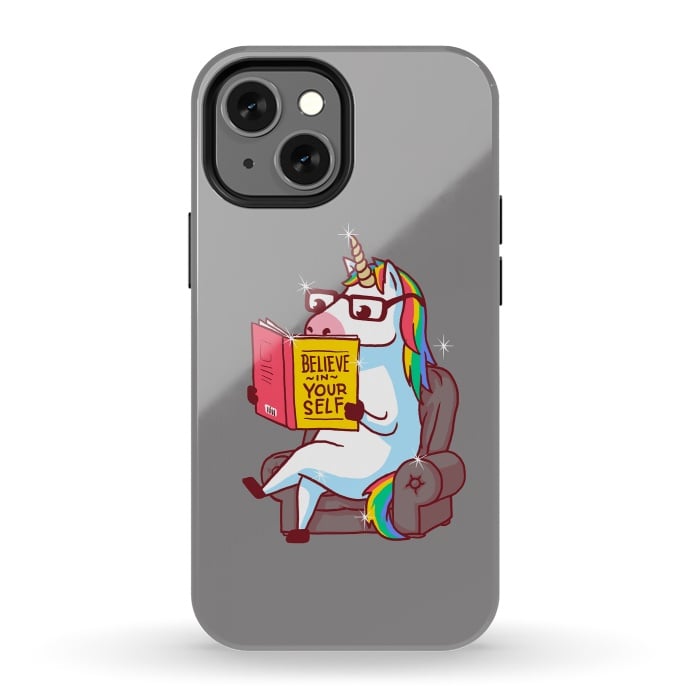 iPhone 13 mini StrongFit Unicorn Believe Yourself Self Affirmation Book by Vó Maria
