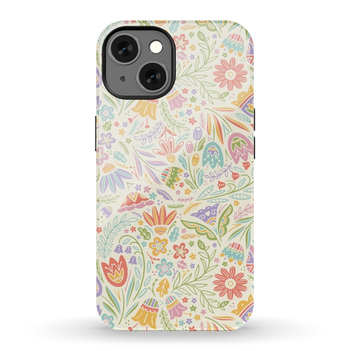 iPhone 13 StrongFit Pretty Pastel Floral by Noonday Design