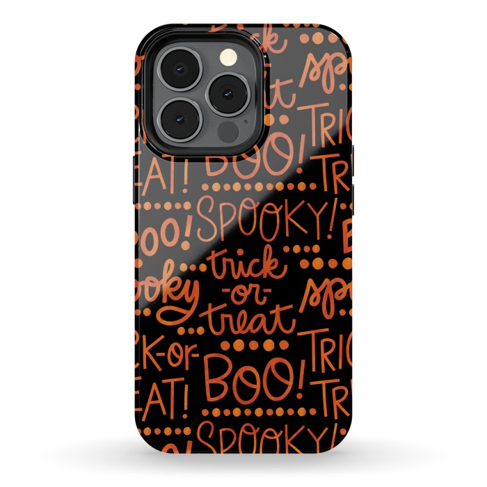 iPhone 13 pro StrongFit Spooky Halloween Lettering by Noonday Design