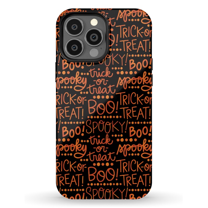 iPhone 13 Pro Max StrongFit Spooky Halloween Lettering by Noonday Design