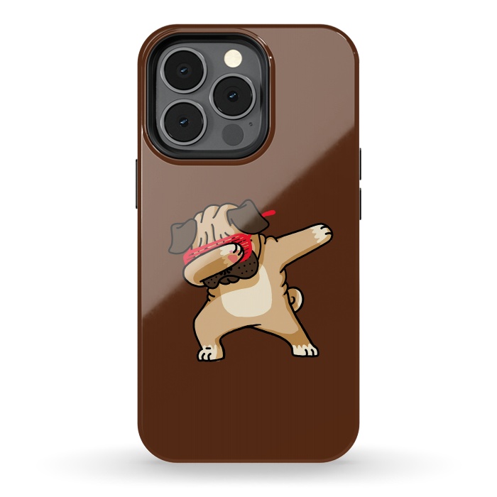 iPhone 13 pro StrongFit Dabbing Pug by Vó Maria