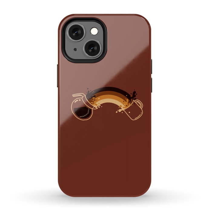 iPhone 13 mini StrongFit Coffee Rainbow for Coffee Lovers by Vó Maria
