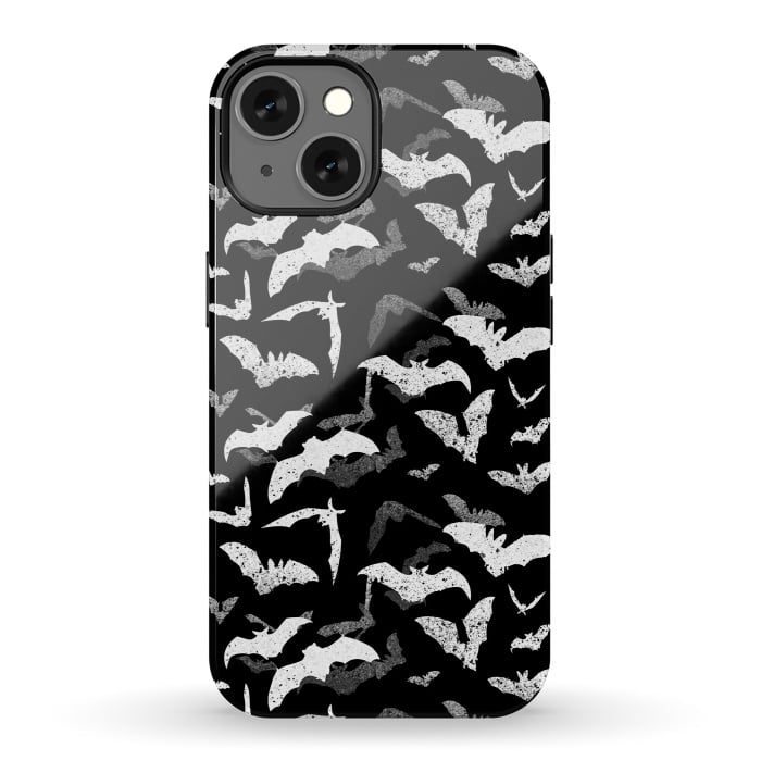 iPhone 13 StrongFit Splattered flying bats Halloween pattern by Oana 