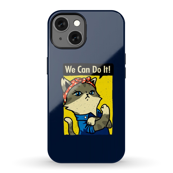iPhone 13 StrongFit Purrsist Cat We Can Do It by Vó Maria