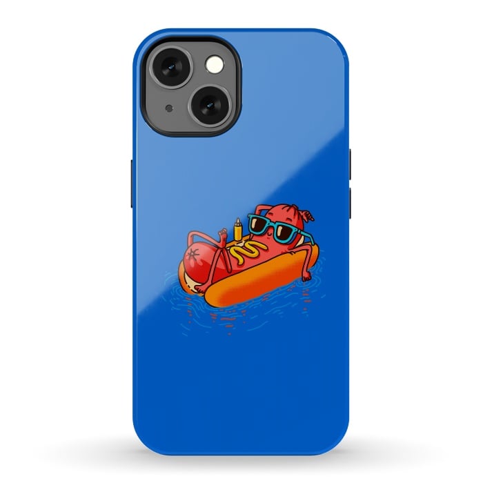 iPhone 13 StrongFit Hot Dog Summer Vacation Swimming Pool by Vó Maria