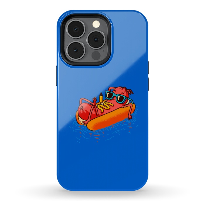 iPhone 13 pro StrongFit Hot Dog Summer Vacation Swimming Pool by Vó Maria