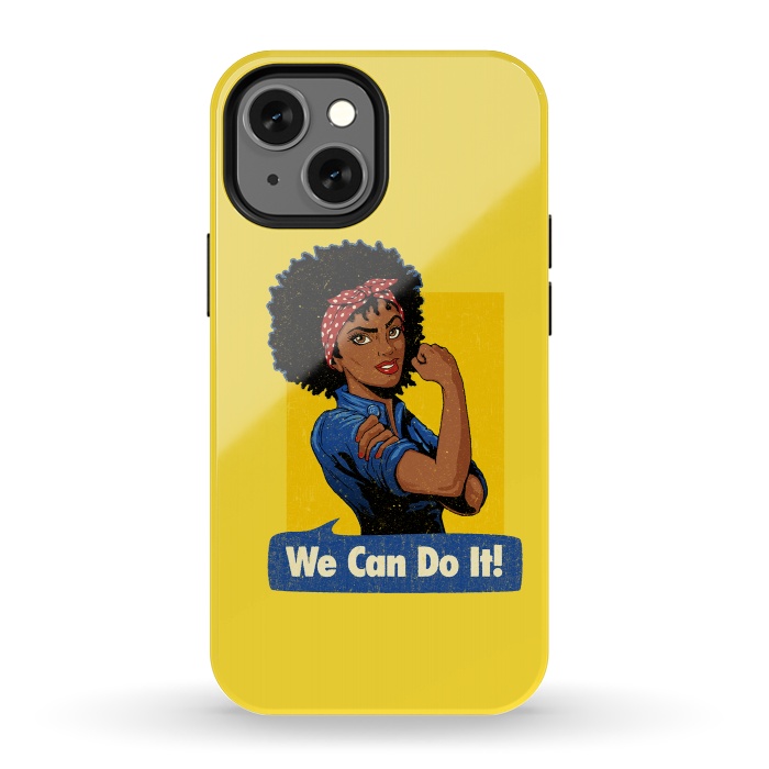 iPhone 13 mini StrongFit We Can Do It! Black Girl Black Queen Shirt by Vó Maria