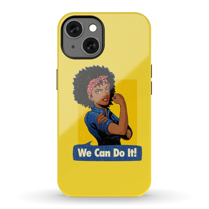 iPhone 13 StrongFit We Can Do It! Black Girl Black Queen Shirt by Vó Maria