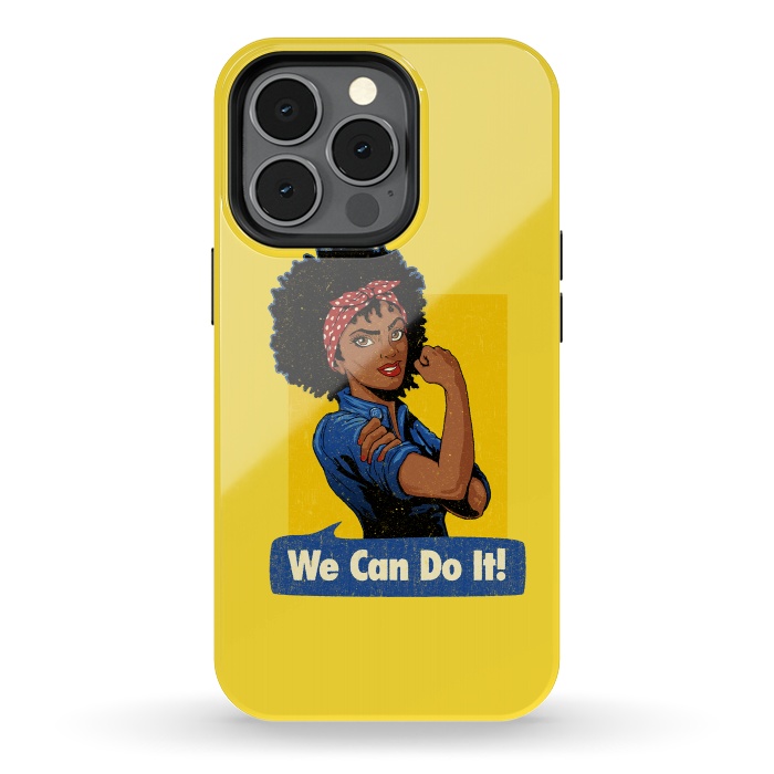 iPhone 13 pro StrongFit We Can Do It! Black Girl Black Queen Shirt by Vó Maria