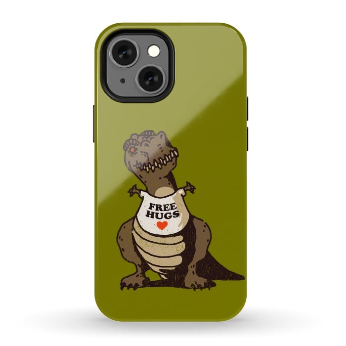 iPhone 13 mini StrongFit T-Rex Free Hugs by Vó Maria