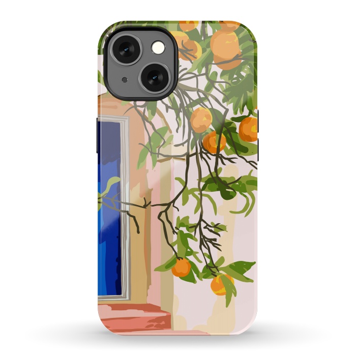 iPhone 13 StrongFit Wherever you go, go with all your heart | Summer Travel Morocco Boho Oranges | Architecture Building by Uma Prabhakar Gokhale