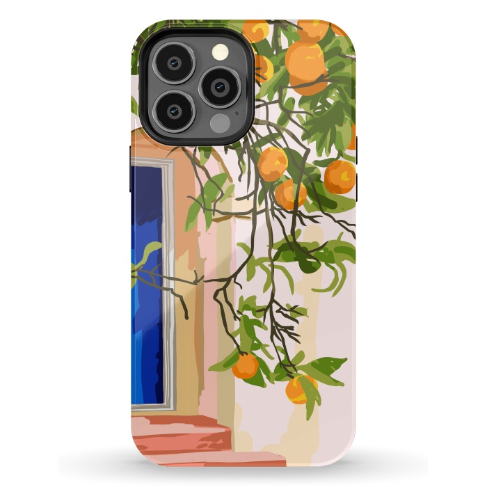 iPhone 13 Pro Max StrongFit Wherever you go, go with all your heart | Summer Travel Morocco Boho Oranges | Architecture Building by Uma Prabhakar Gokhale