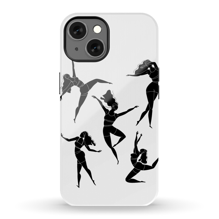 iPhone 13 StrongFit Dance Girl Black and White by Jelena Obradovic