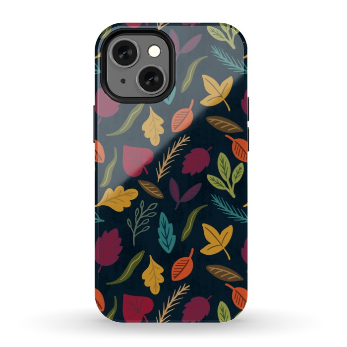 iPhone 13 mini StrongFit Bold and Colorful Fall Leaves by Noonday Design